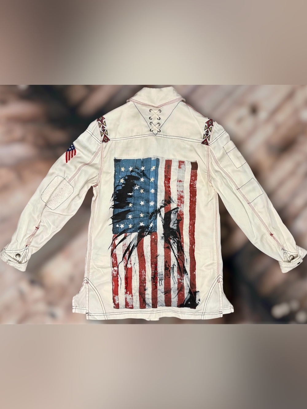 DOUBLE D RANCH || Button Down Shirt-Jacket in Ivory - SZ XS - Picture 7 of 9